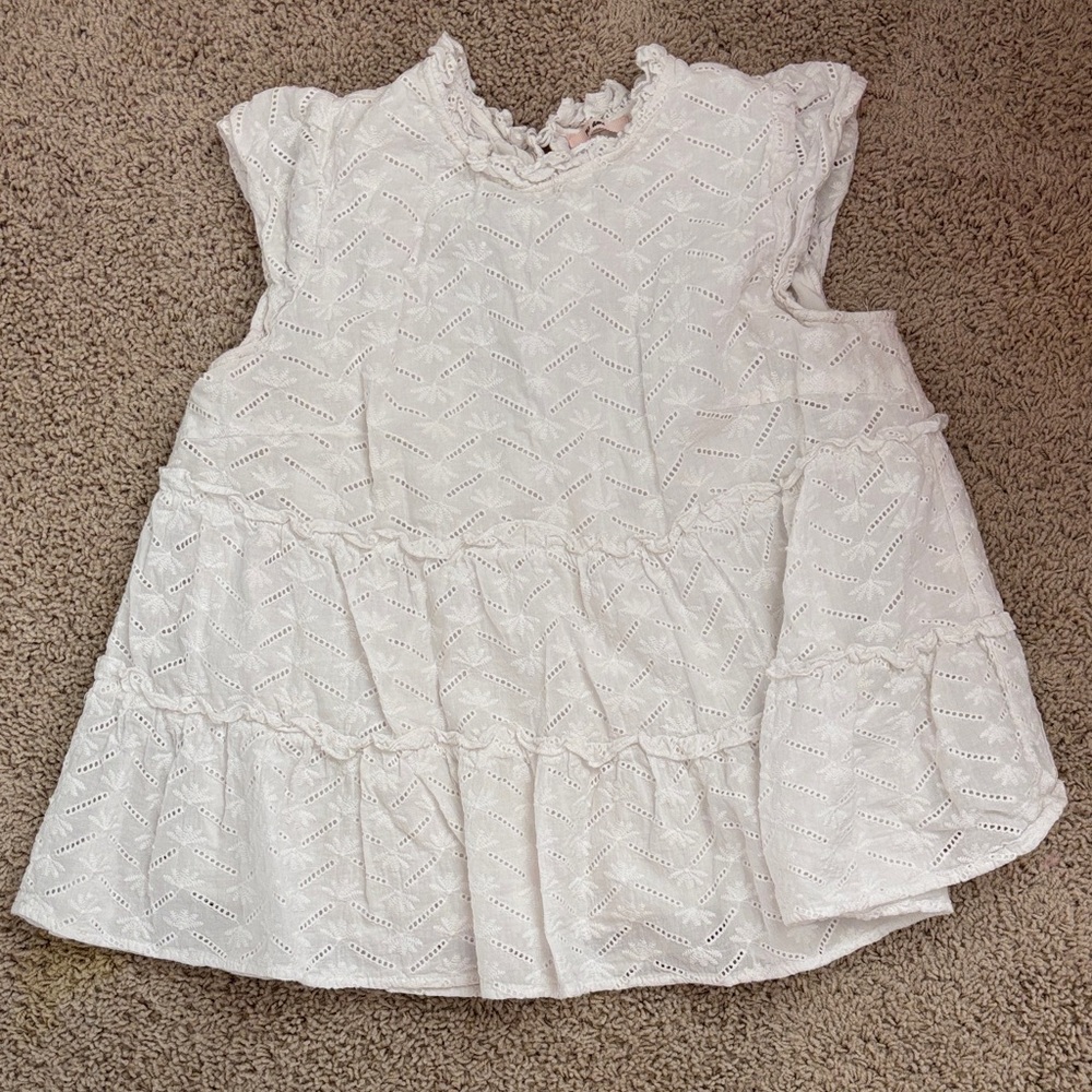 Miami Women's Cream Eyelet Ruffle Blouse